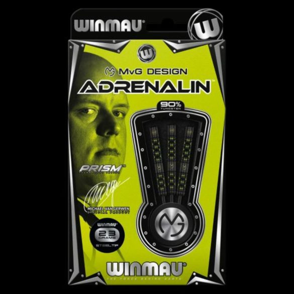 Šípky Winmau steel MvG Adrenalin 23g, 90% wolfram