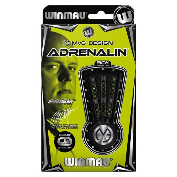 Šípky Winmau steel MvG Adrenalin 24g, 90% wolfram