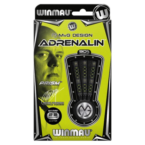 Šípky Winmau soft Michael van Gerwen Adrenalin 22g, 90% wolfram