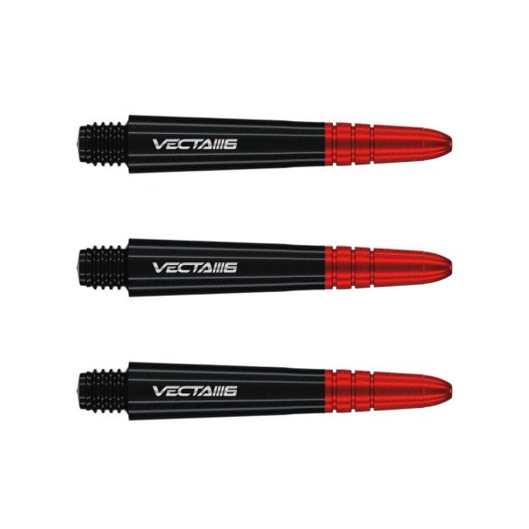 Násadky na šípky Winmau Vecta Blade 6, plastové s hliníkovým topom, čierne krátke