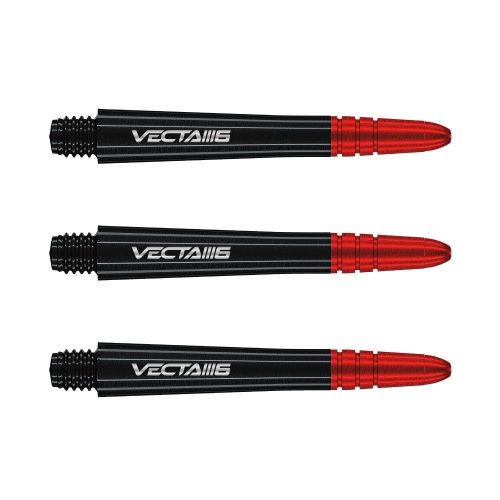 Násadky na šípky Winmau Vecta Blade 6, plastové s hliníkovým topom, čierne stredné