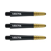  Násadky na šípky Winmau Vecta intermadiate 41mm, čierny plast, zlatý hliníkový top
