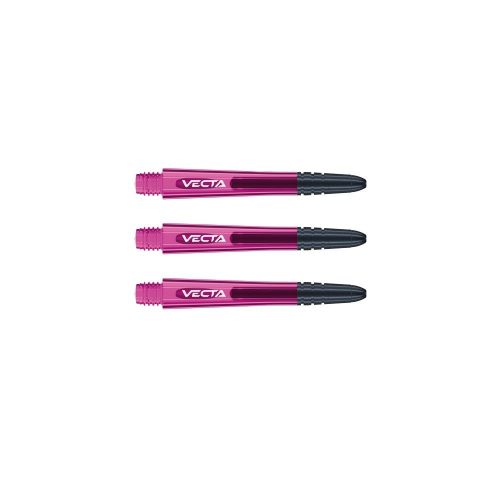 Násadky na šípky Winmau Vecta intermediate 37mm, ružový plast, čierny hliníkový top