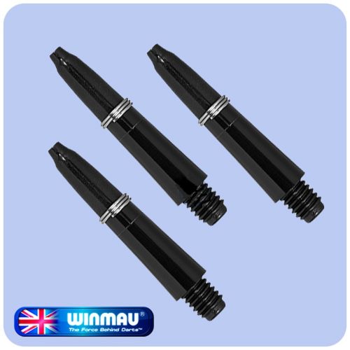 Násadky na šípky Winmau Carbon, 27mm, extra krátke, čierne