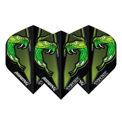 Letky na šípky Red Dragon Airwing Peter Wright Snakebite V-štandard, zelené