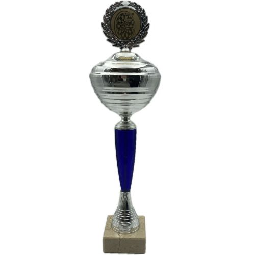 Gamecenter Šípkarská trofej strieborno-modrý pohár, 32cm vysoká