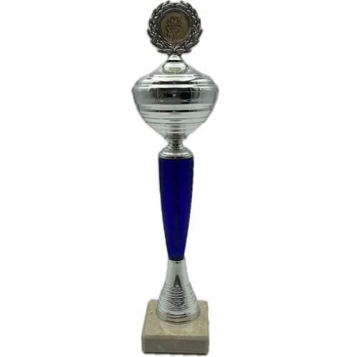 Gamecenter Šípkarská trofej strieborno-modrý pohár, 34,5cm vysoká