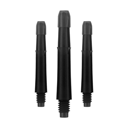 Násadky na šípky L-Style Locked Straight, priehľadné čierne, krátke 30mm