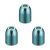 Krúžky na násadky L-Style Premium Champagne Ring kovové, Aqua modré, 3ks