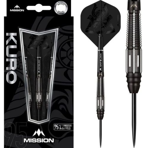 Sada steel šípok Mission Kuro Black, M4, Rear Taper, 95% wolfram