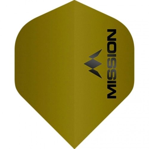 Letky na šípky Mission Logo No2, mätovo zlaté, standard 100 micron