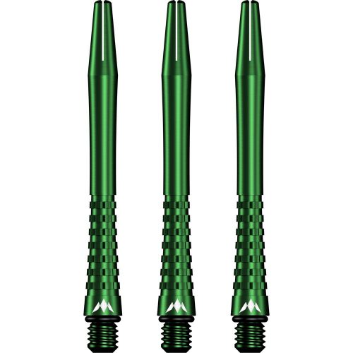 Násadky na šípky Mission Atom13 hliníkové, zelené, dlhé 47mm