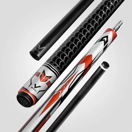 Pool biliardové tágo Rhino EVO Racing Red Race, dvojdielne s karbónovou špicou