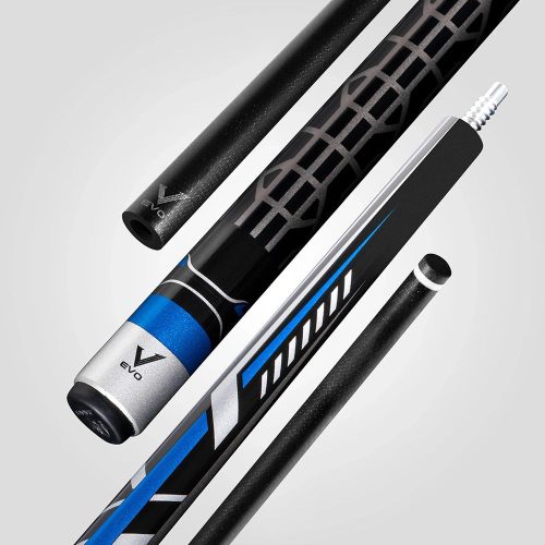 Pool biliardové tágo Rhino EVO Racing Velocity Blue, dvojdielne s karbónovou špicou