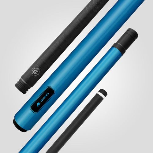 Pool biliardové tágo Rhino G-L Sky Blue, dvojdielne s karbónovou špicou