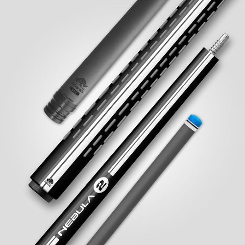 Pool biliardové tágo Rhino Nebula 2 Jet Black, dvojdielne s karbónovou špicou