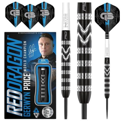 Šípky Red Dragon steel Gerwyn Price World Champion 24g, 90% wolfram