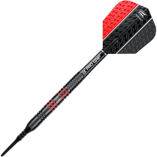 Šípky soft TARGET Vapor8 black 19g, červené, 80% wolfram