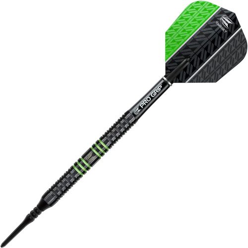 Šípky soft TARGET Vapor8 black 18g, zelené, 80% wolfram