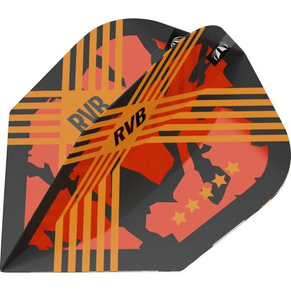 Letky na šípky Target RVB G3 ULTRA No6 čierne, oranžové, Raymond van Barneveld