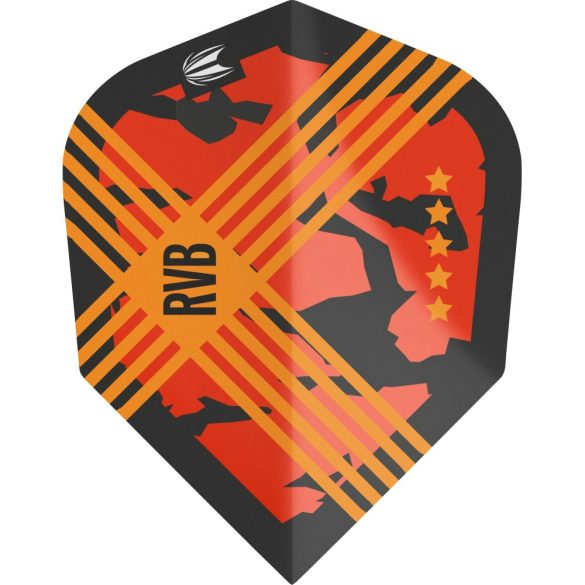 Letky na šípky Target RVB G3 ULTRA No6 čierne, oranžové, Raymond van Barneveld