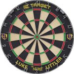 Šípkarsky set Target Target Luke Littler - The Nuke, terč, 2 sady šípok a čiara odhodu